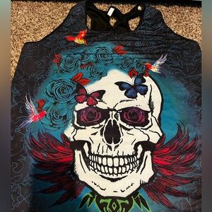 Black skull tank top 3xl